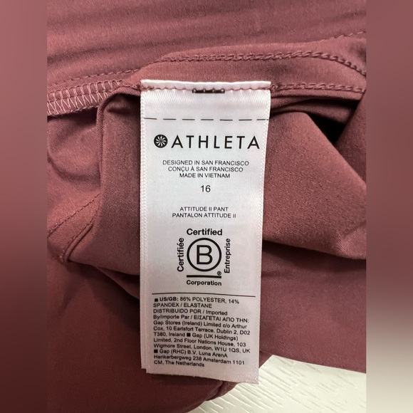 Athleta Attitude II pants. Size 16. tawny rose color. - Picture 10 of 12